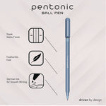 PENTONIC Gel Pen, Stick, Fine 0.7 mm, Blue Ink, Frosted Blue Barrel, 10/Pack
