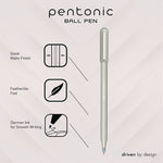 PENTONIC Gel Pen, Stick, Fine 0.7 mm, Black Ink, Pale Gray Barrel, 10/Pack