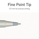 PENTONIC Gel Pen, Stick, Fine 0.7 mm, Black Ink, Pale Gray Barrel, 10/Pack