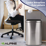 Stainless Steel Rectangular Liner Open Top Trash Can, 10.5 gal, Brushed Stainless Steel