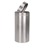 27 Gallon Stainless Steel Commercial Indoor Trash Can, Brushed Stainless Steel