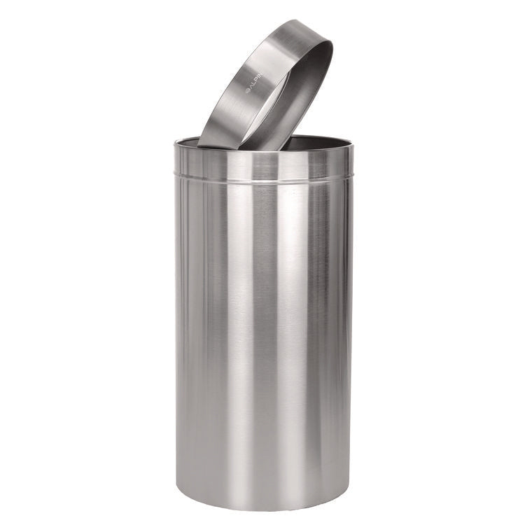 27 Gallon Stainless Steel Commercial Indoor Trash Can, Brushed Stainless Steel