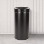 27 Gallon Stainless Steel Commercial Indoor Trash Can, Black