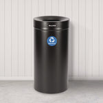 27 Gallon Stainless Steel Recycling Can, Black