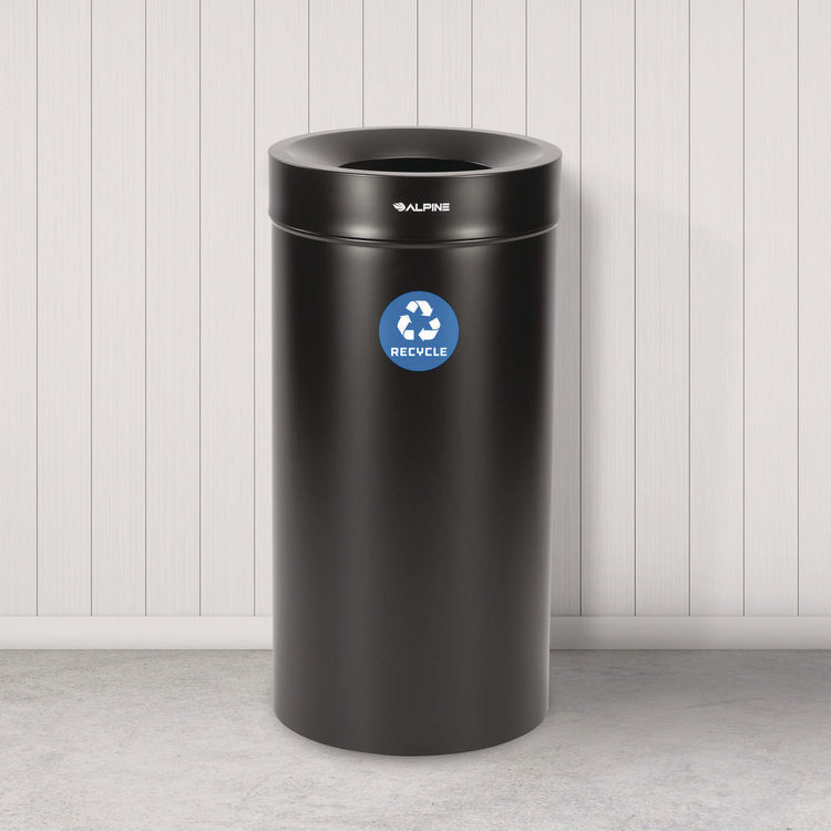 27 Gallon Stainless Steel Recycling Can, Black