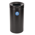 27 Gallon Stainless Steel Recycling Can, Black