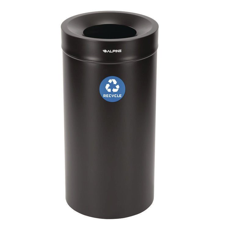 27 Gallon Stainless Steel Recycling Can, Black
