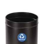 27 Gallon Stainless Steel Recycling Can, Black