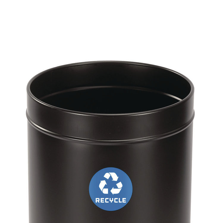 27 Gallon Stainless Steel Recycling Can, Black