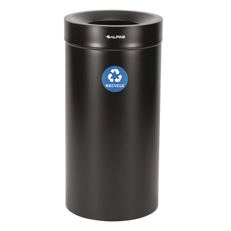 27 Gallon Stainless Steel Recycling Can, Black
