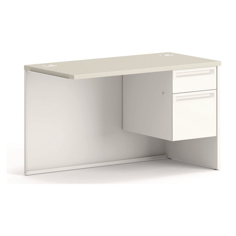 38000 Series Return Pedestal, Box/File, 26.38w x 50.38d x 31.38h, Right, Silver/Light Gray