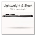 PENTONIC Ballpoint Pen, Retractable, Fine 0.7 mm, Black Ink, Black Barrel, 12/Pack