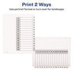 Customizable Table of Contents Ready Index Black and White Dividers, 15-Tab, 1 to 15, 11 x 8.5, White, 6 Sets