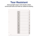 Customizable Table of Contents Ready Index Black and White Dividers, 15-Tab, 1 to 15, 11 x 8.5, White, 6 Sets