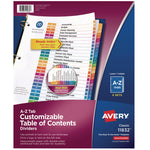 customizable table of contents ready index multicolor dividers, 26-tab, a to z, 11 x 8.5, white, 6 sets