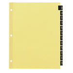 Preprinted Black Leather Tab Dividers, 12-Tab, Jan. to Dec., 11 x 8.5, Buff, 1 Set