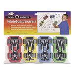 Magnetic Racecar Whiteboard Eraser, 4.5 x 2.6 x 1, 4/Pack, 24 Packs/Carton