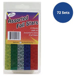 Foil Star Stickers, Assorted Colors, 55/Sheet, 8 Sheets/Pack, 72 Packs/Carton