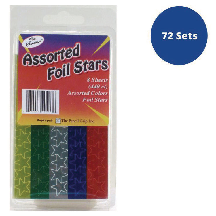 Foil Star Stickers, Assorted Colors, 55/Sheet, 8 Sheets/Pack, 72 Packs/Carton