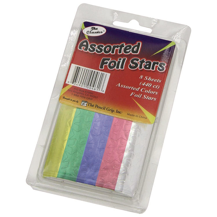 Foil Star Stickers, Assorted Colors, 55/Sheet, 8 Sheets/Pack, 72 Packs/Carton