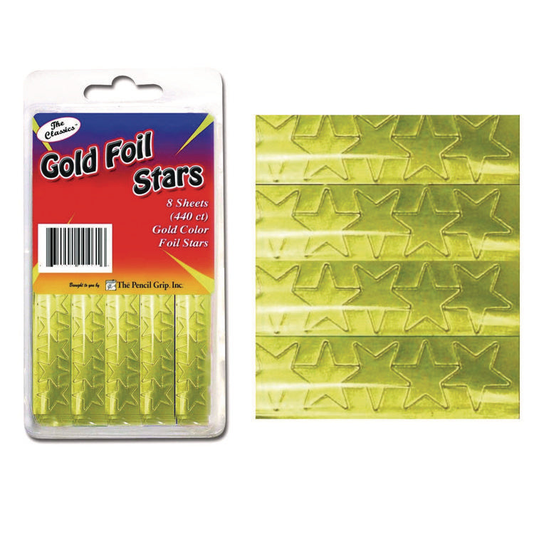 Foil Star Stickers, Gold, 55/Sheet, 8 Sheets/Pack, 72 Packs/Carton