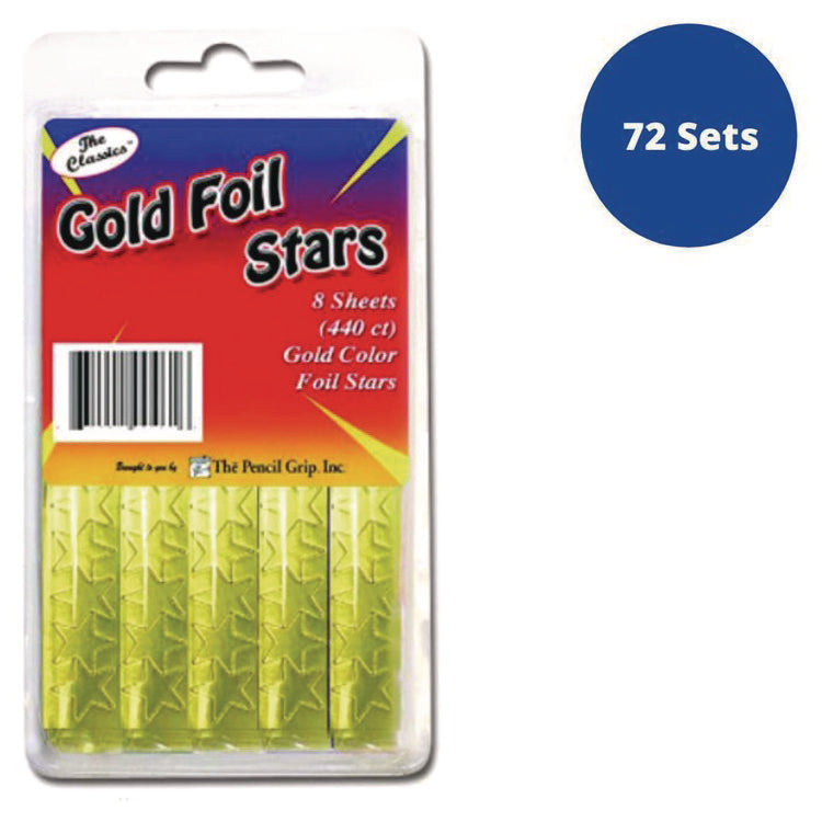 Foil Star Stickers, Gold, 55/Sheet, 8 Sheets/Pack, 72 Packs/Carton