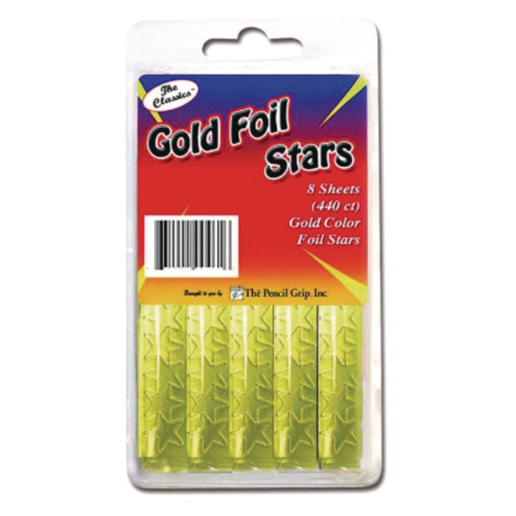 Foil Star Stickers, Gold, 55/Sheet, 8 Sheets/Pack, 72 Packs/Carton