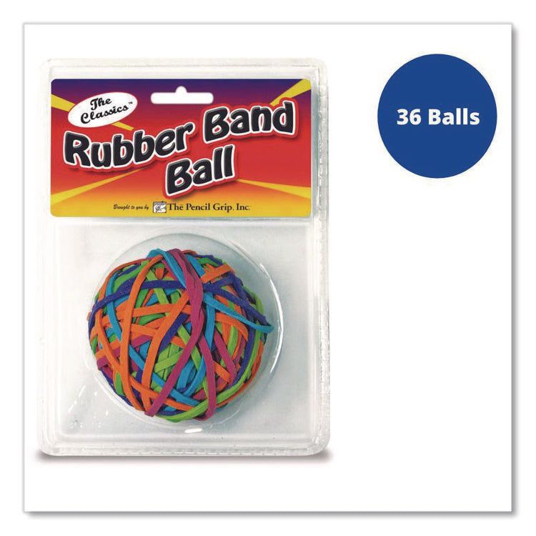 Rubber Band Ball, 2.5" Diameter, Assorted Colors, 250 Bands/Ball, 36/Carton