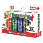 Kwik Stick Tempera Paint, 6 Assorted Classic Colors, 6/Pack, 12 Packs/Carton