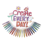Wonder Stix Playmat Kit, 8 Assorted Pastel Wonderstix and 4 Playmats/Pack, 12 Packs/Carton