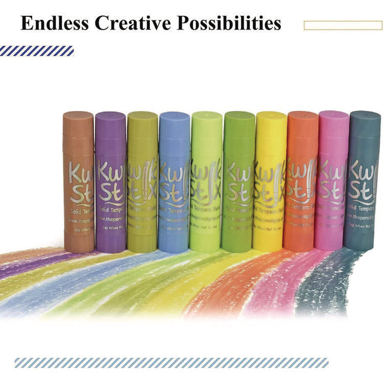 Kwik Stix Tempera Paint Set, 10 Assorted Pastel Colors, 10/Set, 12 Sets/Carton