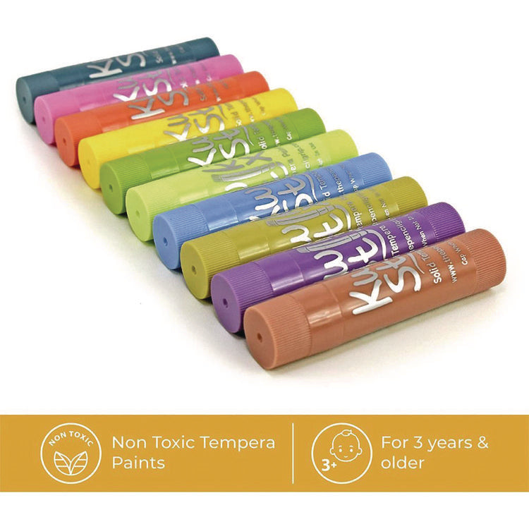 Kwik Stix Tempera Paint Set, 10 Assorted Pastel Colors, 10/Set, 12 Sets/Carton