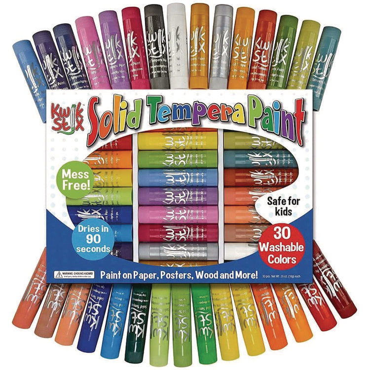 Kwik Stix Tempera Paint Set, 30 Assorted Colors, 30/Pack, 6 Packs/Carton