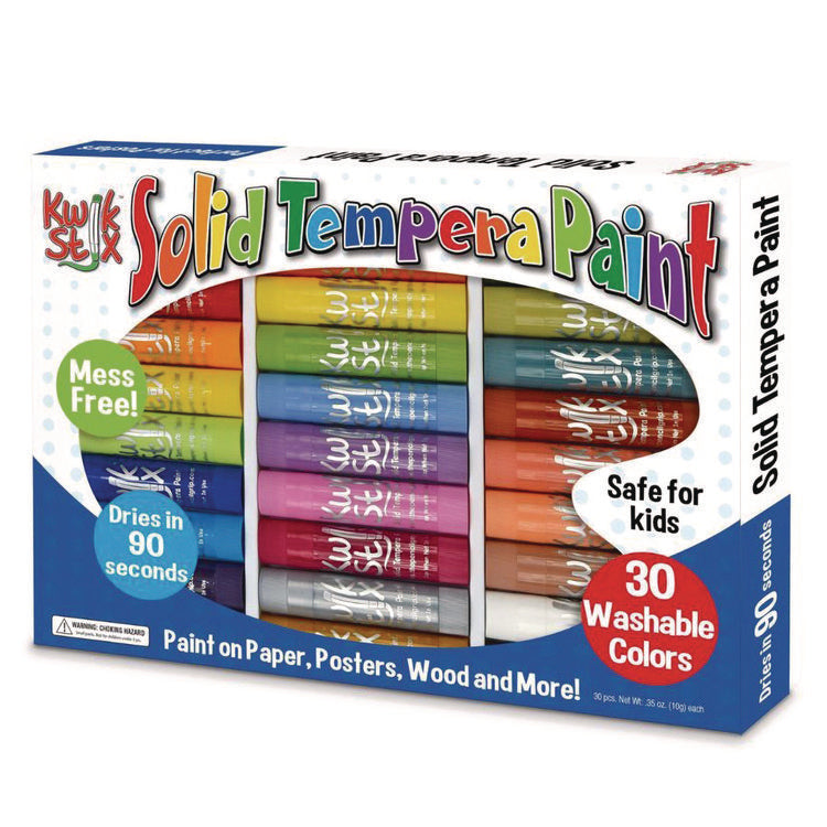 Kwik Stix Tempera Paint Set, 30 Assorted Colors, 30/Pack, 6 Packs/Carton