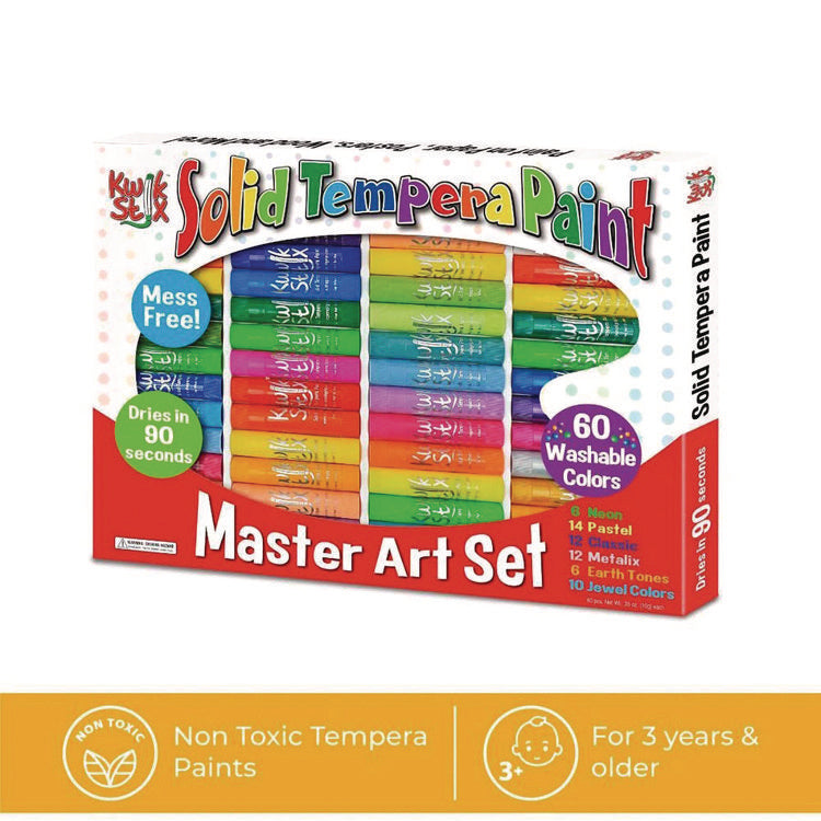 Kwik Stix Tempera Paint Set, 60 Assorted Colors, 60/Pack, 3 Packs/Carton
