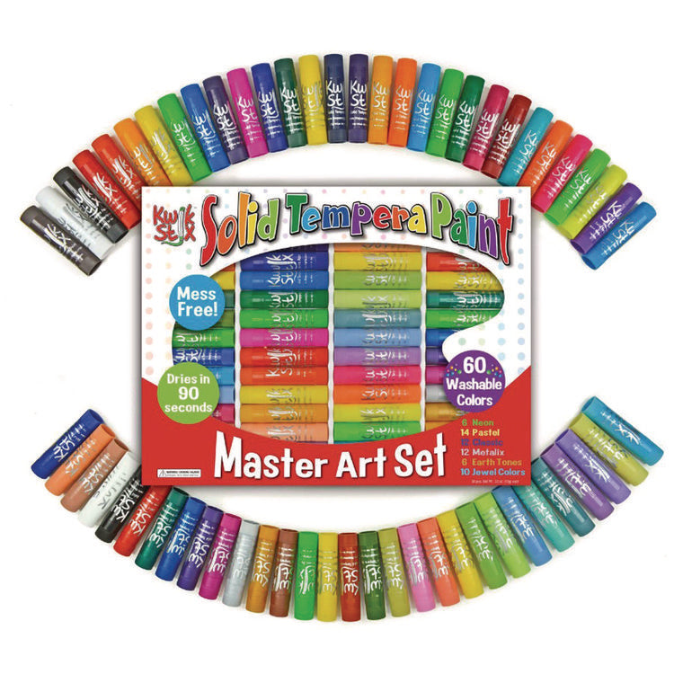 Kwik Stix Tempera Paint Set, 60 Assorted Colors, 60/Pack, 3 Packs/Carton