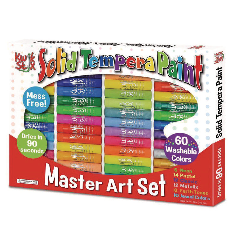 Kwik Stix Tempera Paint Set, 60 Assorted Colors, 60/Pack, 3 Packs/Carton