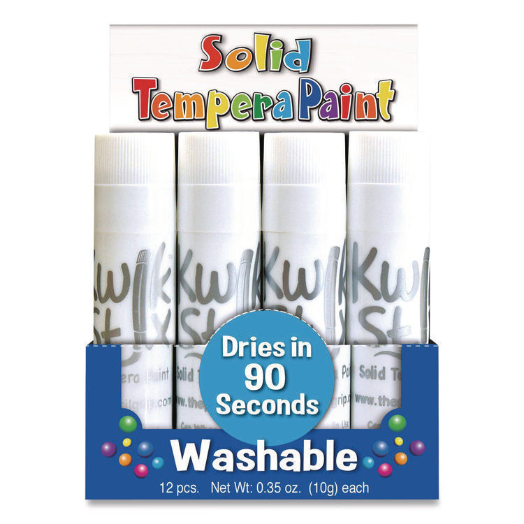 Kwik Stix Single Color Pack, 0.7" x 3.5", White, 12/Pack, 12 Packs/Carton