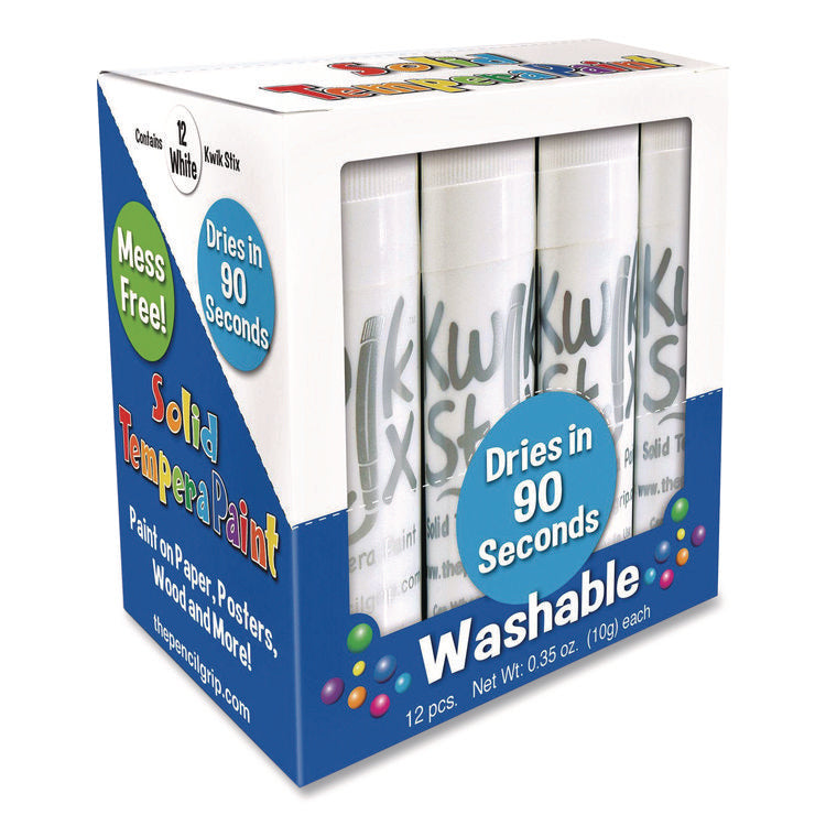 Kwik Stix Single Color Pack, 0.7" x 3.5", White, 12/Pack, 12 Packs/Carton