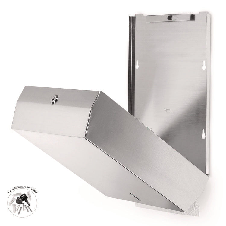 Vertical C-Fold/Multi-Fold Paper Towel Dispenser, 14.5 x 4 x 11.2, Brushed Stainless Steel
