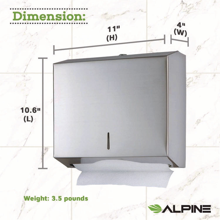 Horizontal C-Fold/Multi-Fold Paper Towel Dispenser, 10.2 x 4 x 11.2, Brushed Nickel