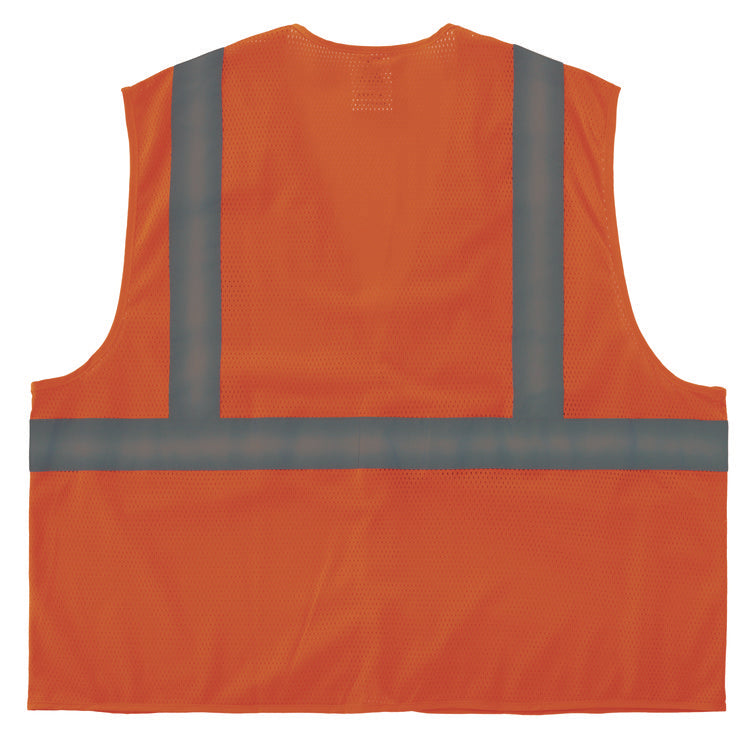 GloWear 8205HL-ECO Class 2 Recycled Hi-Vis Vest, Mesh, Polyester, X-Small, Orange