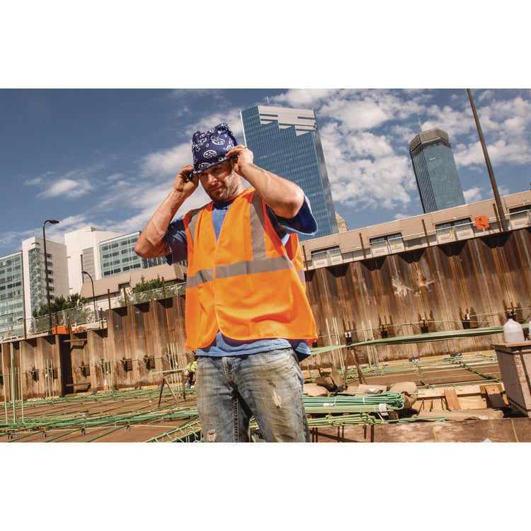 GloWear 8205HL-ECO Class 2 Recycled Hi-Vis Vest, Mesh, Polyester, 4X-Large/5X-Large, Orange