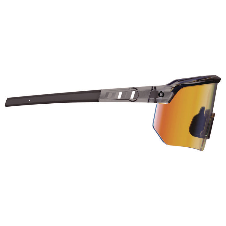 Skullerz AEGIR-AFASPM Anti-Scratch and Enhanced Anti-Fog Safety Glasses, Clear Smoke Frame, Orange Mirror Polycarb Lens