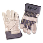 Mustang Leather Palm Gloves, Gunn Cut, Wing Thumb, X-Large, Blue/Cream, 12 Pairs