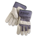 Mustang Leather Palm Gloves, Gunn Cut, Wing Thumb, X-Large, Blue/Cream, 12 Pairs