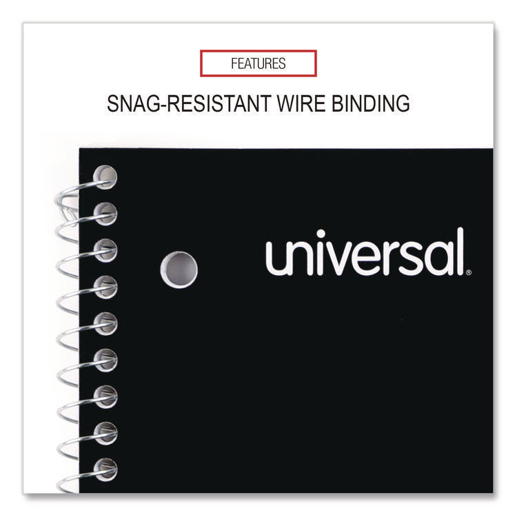 Wirebound Notebook, 1-Subject, Medium/College Rule, Black Cover, (100) 11 x 8.5 Sheets