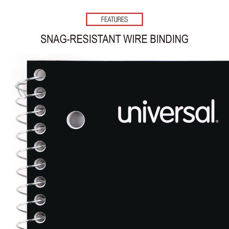 Wirebound Notebook, 1-Subject, Wide/Legal Rule, Black Cover, (70) 10.5 x 8 Sheets