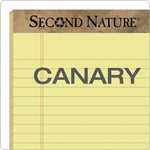 Second Nature Recycled Ruled Pads, Wide/legal Rule, 50 Canary-Yellow 8.5 X 11.75 Sheets, Dozen