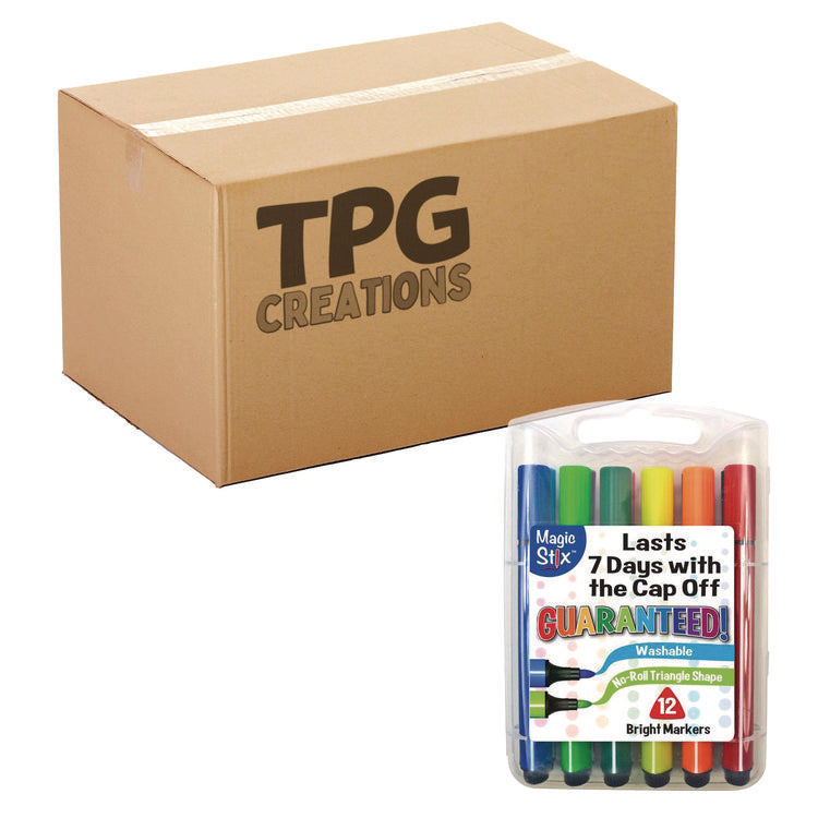 Magic Tri Stix Set, 12 Assorted Colors, 12/Set, 48 Sets/Carton